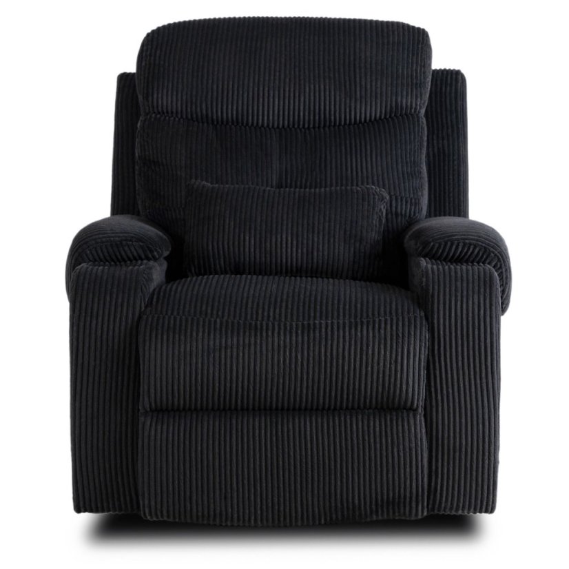 Štýlové kreslo TORRES z čierneho manšestru s držiakom na poháre