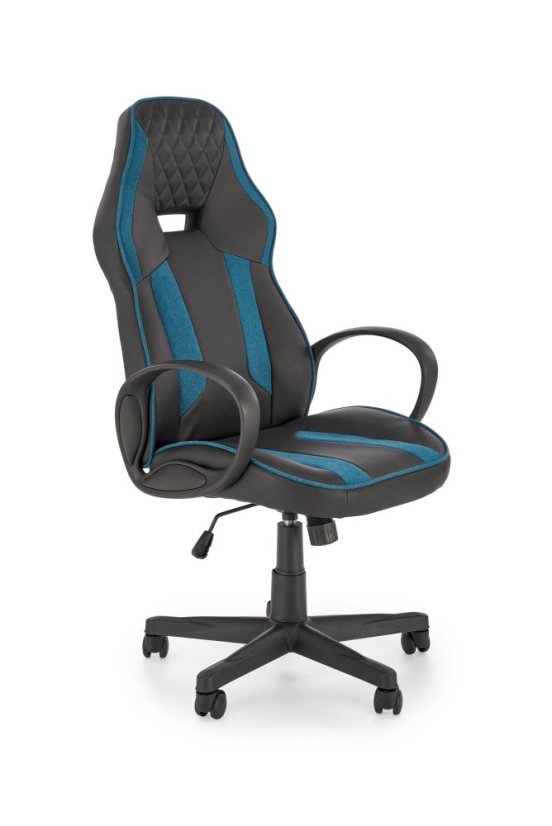 Herní křeslo RAGNAR — látka, ekokůže, černá / modrá Halmar