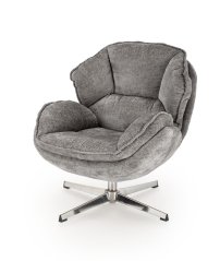Designové křeslo GUIDO — kov, látka, šedá Halmar