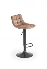 Barová židle DREY – kov, látka, béžová