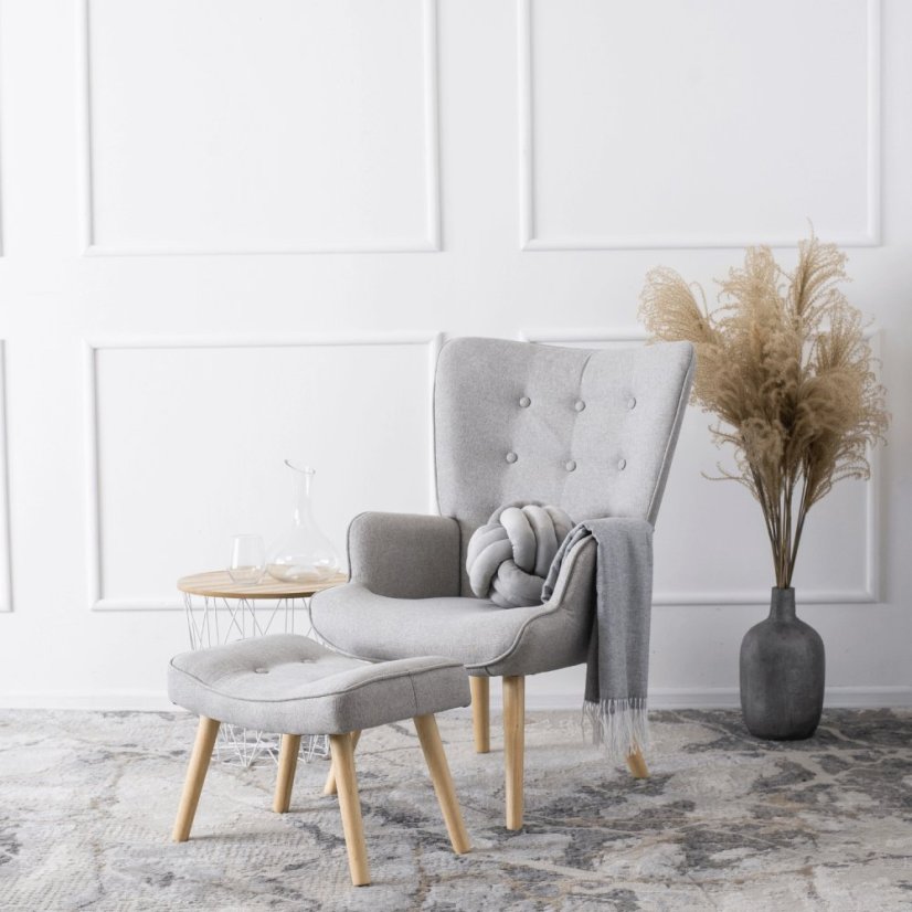 Elegantné šedé kreslo LOZANO 2 pre moderné interiéry