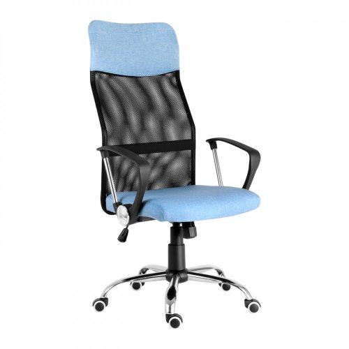 Kancelářská otočná židle PREZIDENT — látka, síť, modrá