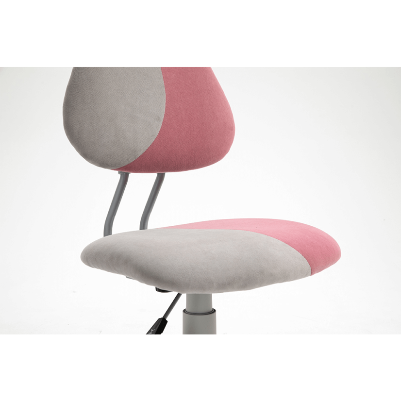 Detská rastúca stolička RAIDON – látka, plast, sivá / ružová