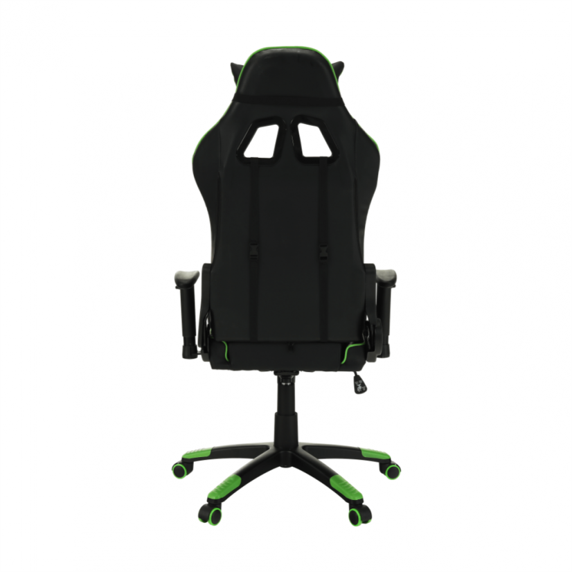 Herní židle BILGI — ekokůže, plast, černá/zelená, nosnost 150 kg