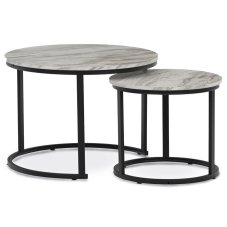 Sada 2 moderných konferenčných stolíkov OREO 3 – s mramorovým dekorom a kovovou základňou Autronic