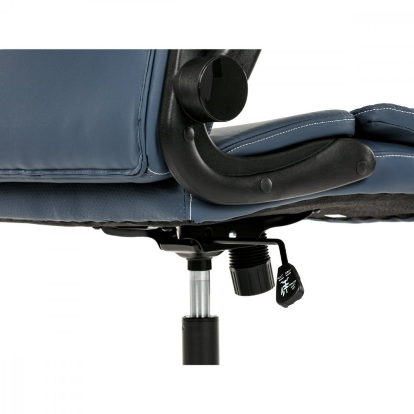 Kancelárske kreslo CYRUS — kov, ekokoža, modrá