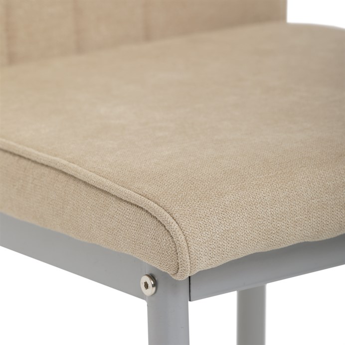 Moderná jedálenská stolička LENA z béžovej látky so sivými kovovými nohami Autronic