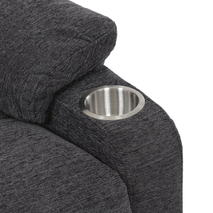 Relaxační křeslo s elektrickým polohováním HOMER - látka, šedá