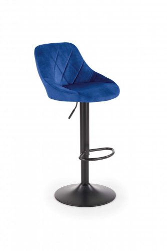 Barová židle FRIZZ - látka, ocel, černá / modrá