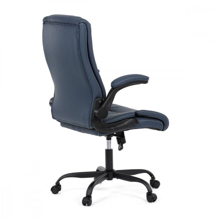 Kancelárske kreslo CYRUS — kov, ekokoža, modrá
