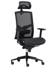 Kancelářská ergonomická židle GAME - celosíť, černá Alba