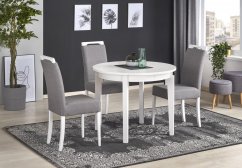 Jídelní kulatý rozkládací stůl SORBUS – 100x100x77 (+100) dřevo, bílá Halmar