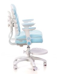 Dětská rostoucí židle GRIDDY — látka, bílá/modrá