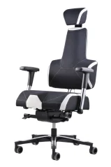 Zdravotní herní židle THERAPIA E+GAMER –⁠ černo-bílá