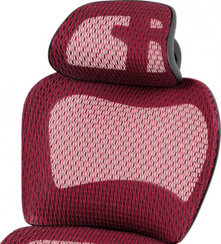 Kancelářská ergonomická židle NITE — s podhlavníkem a područkami, červená