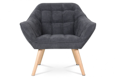 Relaxační křeslo YSTAD — masiv, látka šedá, nosnost 130 kg Autronic