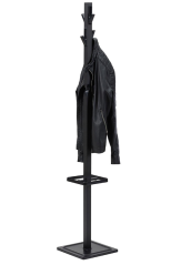 Kovový vešiak SPACE — kov, čierny lak, plastové doplnky