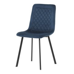 Elegantní jídelní židle NOX – modrý samet, černý kov Autronic