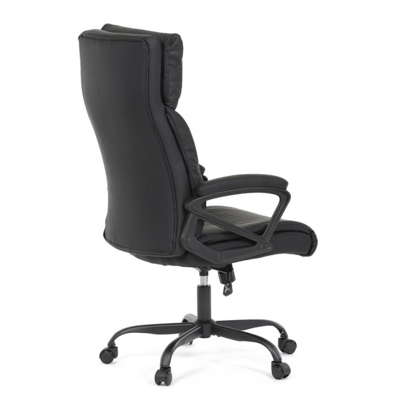 Kancelářské křeslo HOLMES — kov, ekokůže, černá Autronic