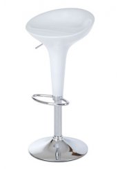 Jedálenský barová stolička VOLOS – biela, plast/chróm