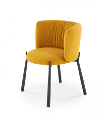 Jedálenská stolička LEMTA — kov, látka, žltá