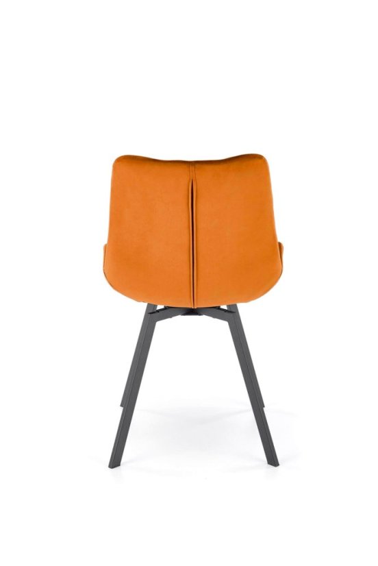 Skoricová BECKY stolička – samet & oceľ, otočná Halmar