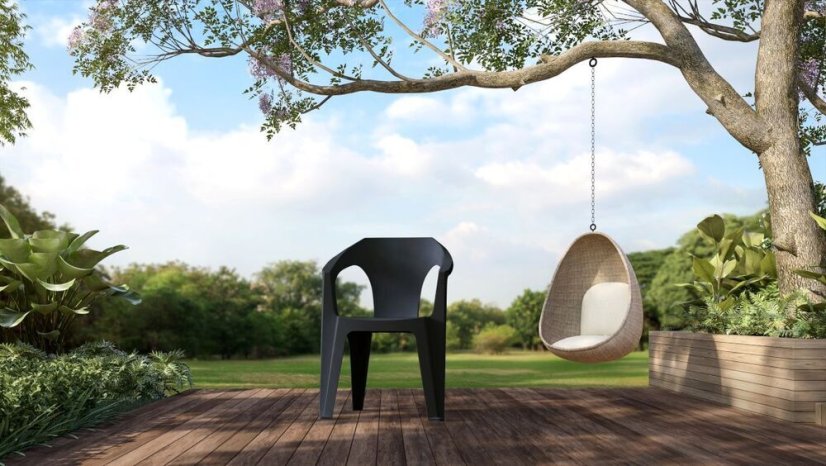 MARINA plastové křeslo - grafit