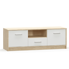 TV stolek TEYO — 123x38x42, dub sonoma, bílá Kondela