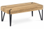 Konferenční stolek TINGE — 110x60x43 cm, MDF bělený dub, černý kov