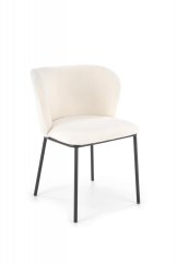 Jedálenská stolička PEKORA — kov, látka, biela