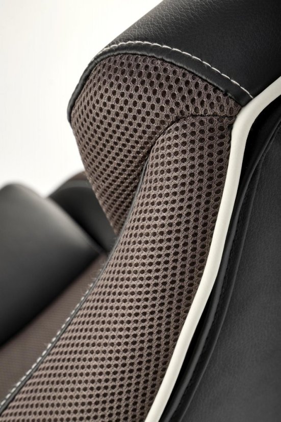 Kancelářské křeslo HAMLET — ekokůže, černá / šedá Halmar