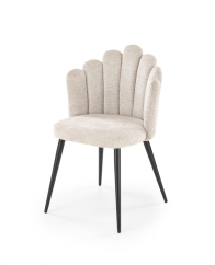 Jídelní židle AMORA — kov, látka, béžová Halmar