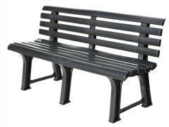 Zahradní lavice MUSKA — plast, grafit, nosnost 240 kg Bibl