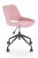 Dětská židle na kolečkách SCORPIO – samet, růžová
