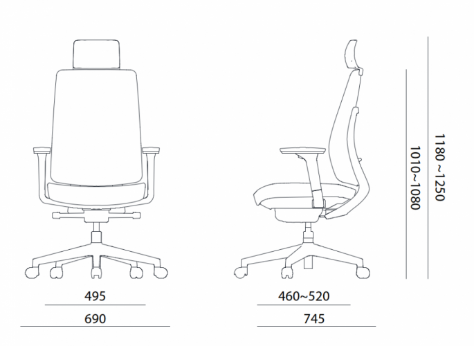 Kancelářská ergonomická židle OFFICE More K50 — černá, více barev - Barevné provedení K50: Černá