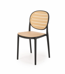 Jedálenská stolička SABO — plast, čierna / prírodná