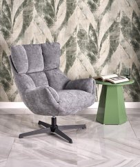 ORINOKO světle šedé relaxační křeslo s otočnou funkcí Halmar