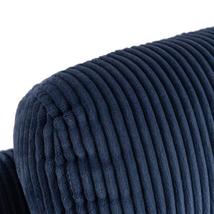 Kreslo TORRES Modrý manšestr – luxusný dizajn s držiakom na poháre