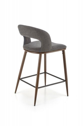 Barová židle LINUS — ocel, látka, šedá