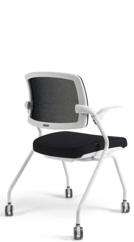 Konferenčná stolička na kolieskach Bestuhl U20 WHITE — viac farieb, stohovateľná - Farebné prevedenie U20 WHITE: Červená