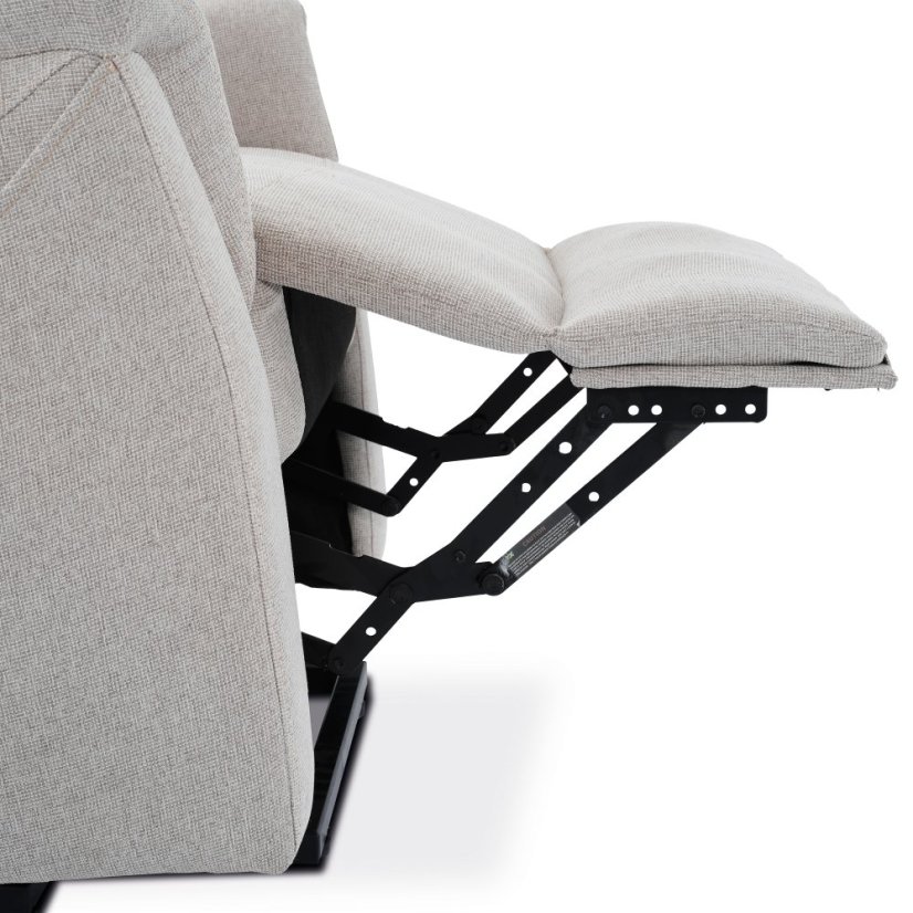 Luxusné krémové polohovacie masážne kreslo THERMIO s výhrevom a USB