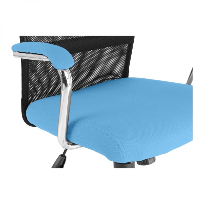 Dětská židle LUNA – látka, černo-světle modrá