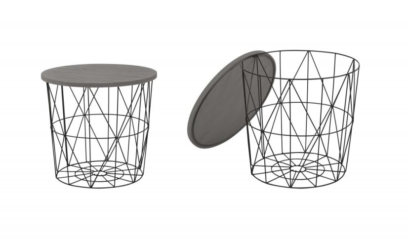 Konferenčný stolík MARIFFA - oceľ, čierna / šedá Konferenčný stolík MARIFFA - oceľ, čierna / šedá