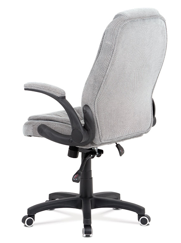 Kancelárska otočná stolička ROLAN na kolieskach — plast, šedá látka