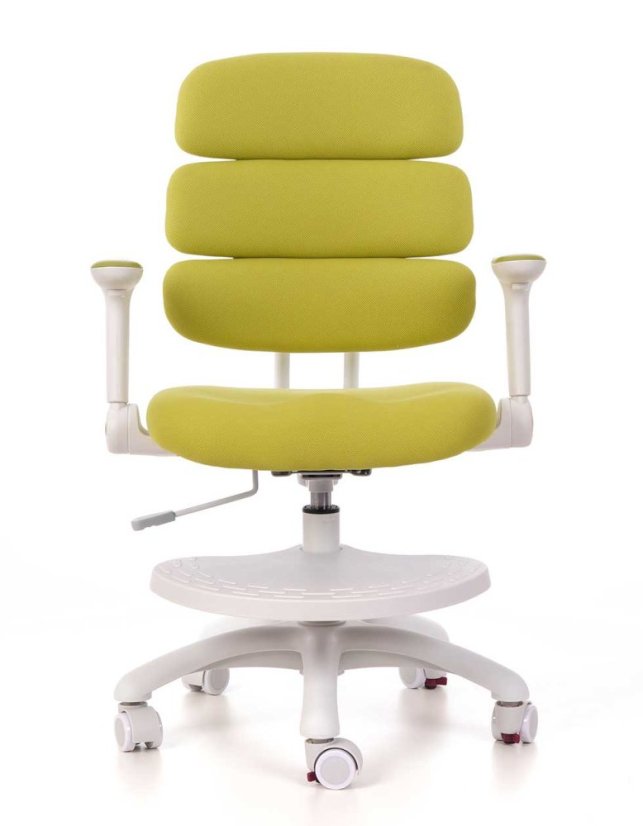 Detská rastúca stolička GRIDDY — látka, biela / zelená