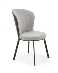 Jídelní židle FOREST –⁠ PU kůže/látka, šedá, černá