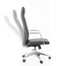 Kancelárske otočné kreslo MAART - koža, čierna