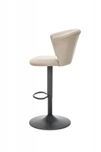 Barová židle SYDNEY - látka, ocel, černá / béžová