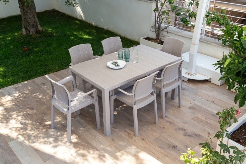 DAVIDE plastový stůl - šedá