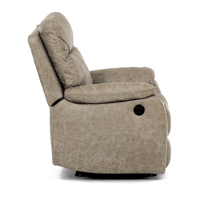 TV křeslo CHRISTOF s elektrickým polohováním — látka vintage, lanýžová Autronic